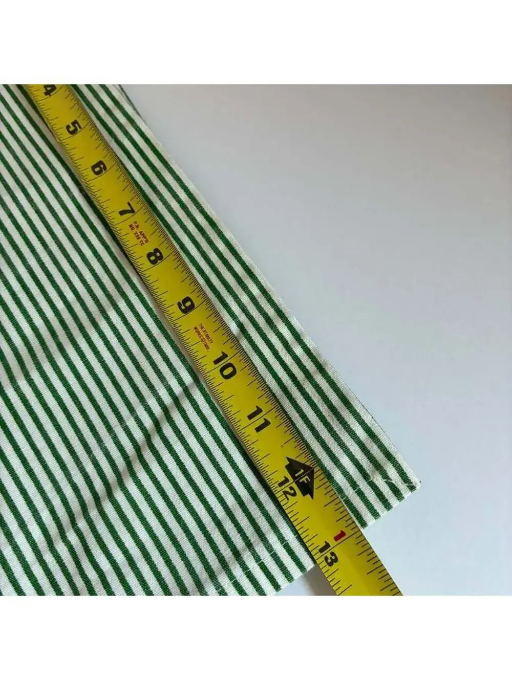 Ralph Lauren Green White Ticking Stripe Placemats Set of 4 Cotton 12x21 NEW